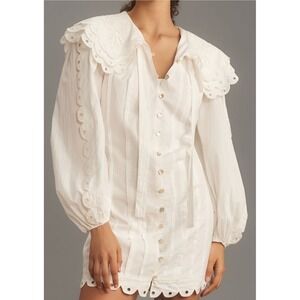 off-white sweet bloom dreamscape organic cotton mini dress Off White Sweet Bloom Dreamscape Organic Cotton Mini Dress Farm Rio